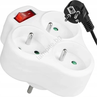 Vayox Разклонител с ключ и 3 гнезда (bx0071)