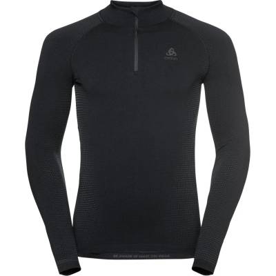 Odlo Мъжко синтетично термобельо Odlo Base Layer Top Turtle Neck L/S Half Zip Performa Synthetic base layer - Black / New Odlo Graphite Grey (014-1531-0111)