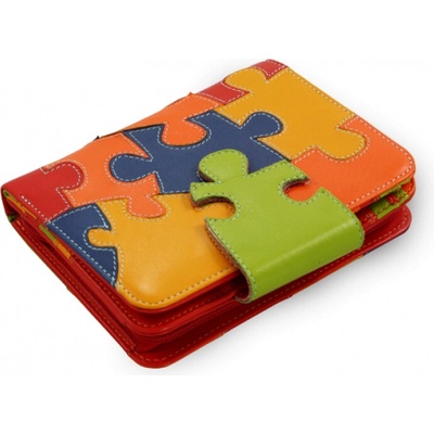 Dámská kožená s motivem puzzle Arwel 1161 barevná
