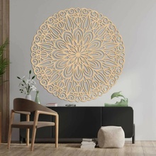 Vyřezávaná dřevěná mandala na zeď květ času - ORIN: HDF - Javor 40 cm 4331-79712 HDF0249