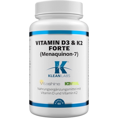 KLEAN LABS Vitamin D3 & K2 forte Menaquinon - 60 капсули