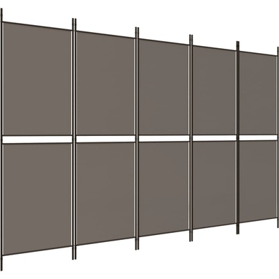 vidaXL 5dílný paraván antracit 250 x 200 cm látka