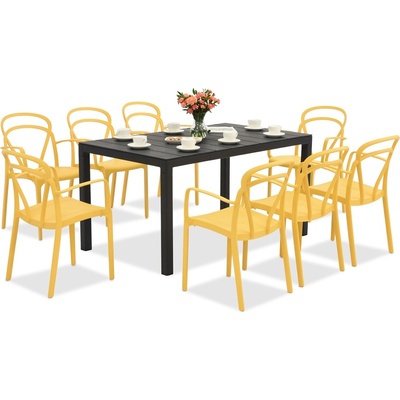 BICA King/Vague антрацит оранжев комплект градински мебели за 8 души Bica (BC440ANT-8xBC312TU)