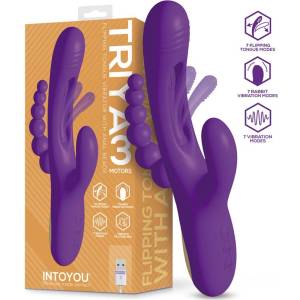 INTOYOU Triya Vibe with Flipping Tongue & Anal Beads Purple