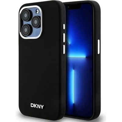 DKNY Кейс DKNY Liquid Silicone Small Metal Logo MagSafe за iPhone 14 Pro, черен (3666339265694)