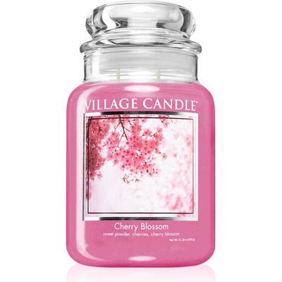 Village Candle Cherry Blossom ароматна свещ (Glass Lid) 602 гр