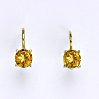 Čištín Zlaté náušnice, přírodní citrín, žluté i bílé zlato - NK 1250