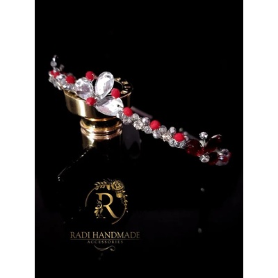 Radi handmade Диадема с бели и червени камъни (298)