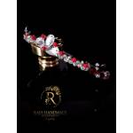 Radi handmade Диадема с бели и червени камъни (298)