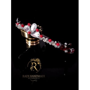 Radi handmade Диадема с бели и червени камъни (298)