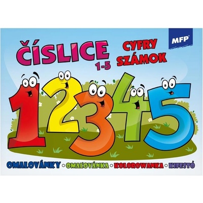 Omaľovánka A5 16 strán Číslice 1-5
