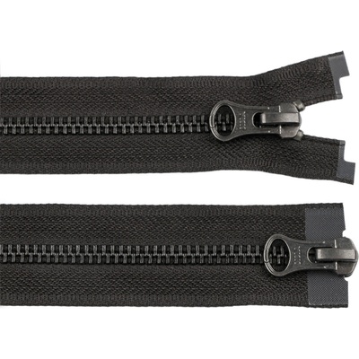 Zip kovový YKK No 5 dělitelný 2 jezdce / dvoucestný 80 cm na kožené bundy Varianta: černá černý nikl, Balení: 1 ks 62566/162922/290436