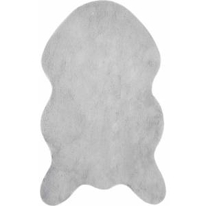 Pure Line Home Фигурална пътека olite имитация на заешка козина, с неплъзгаща се основа, Сиво