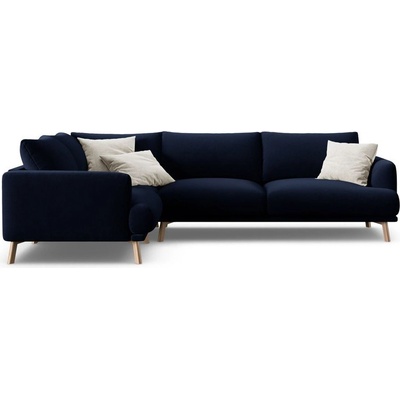 Micadoni Тъмносин кадифен ъглов диван (ляв ъгъл/L форма) Naomi - Micadoni (MIC_LC_L_44_F1_NAOMI2)