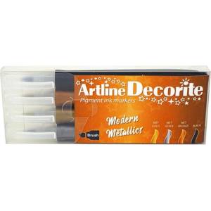 Artline Decorite brush Модерен металически комплект от 4 броя (EDF-FW4 Modern)