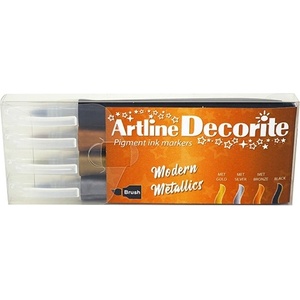 Artline Decorite brush Модерен металически комплект от 4 броя (EDF-FW4 Modern)