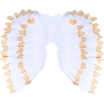 RAPPA Krídla anjelská s perím bielo-zlatá