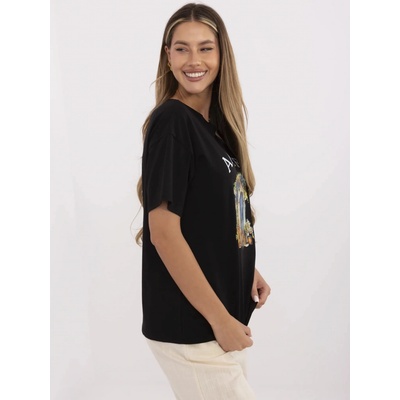 ITALY MODA Tričko MI-TS-M3221G.75 Černá