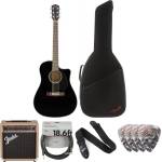Fender CD-60SCE Dreadnought WN Deluxe Premium SET Black Електро-акустична китара Дреднаут