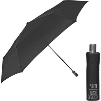 Мъжки автоматичен плосък Open-Close чадър Perletti Technology 21821, Черен