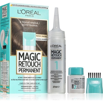 L'Oréal Magic Retouch Permanent тонираща боя за израстнали корени с апликатор цвят 4 DARK BROWN