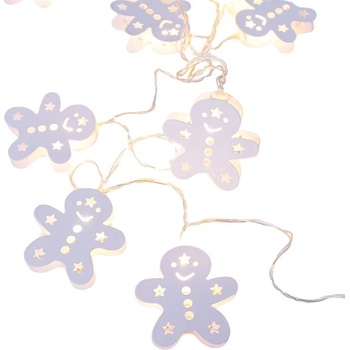 ACA Lighting LED vianočné girlanda perníčky teplá biela 2x AA batérie 160 cm IP20