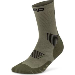 CEP Мъжки чорапи за бягане CEP Run Socks Mid Cut 5.0 Running socks - Olive (201-9122-1013)