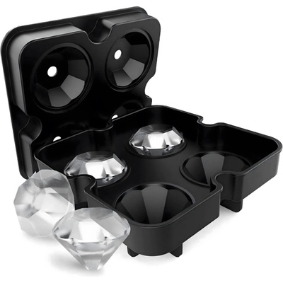 Silikonová forma na led – diamanty XL, 4 kostky – Zboží Mobilmania