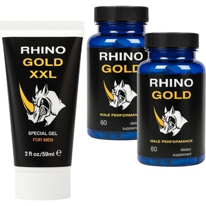  Гел за увеличаване на пениса Rhino Gold XXL + Rhino Капсули за уголемяване на пениса - sexshop - 102,94 лв