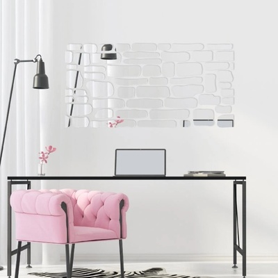 Flexistyle Samolepící dekorace zrcadlová Wall 140 x 70cm Stříbrná