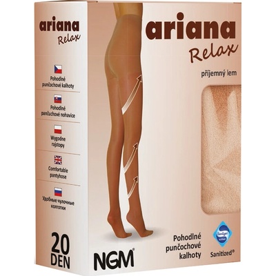 NGM ARIANA RELAX punčochové kalhoty s podpůrným účinkem 20 DEN 8002 bronz
