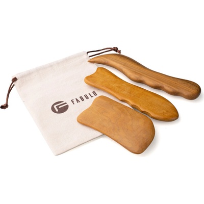 Fabulo Sada na tvárovú maderoterapiu Gua Sha Set + darček: plátené vrecúško