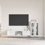 vidaXL Комплект ТВ шкаф FLORIN 3 бр. Лъскаво бяло Инженерна дървесина (3397938)