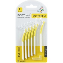 SOFTdent Butterfly mezizub. kartáček zahnutý L 6 ks