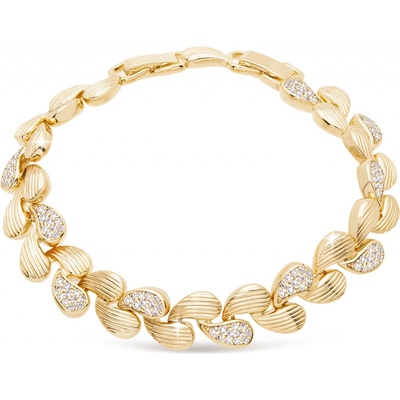 Ellami Ellami Dubai 2429 Pozlacený náramek tvar listu se zirkonY 2002429