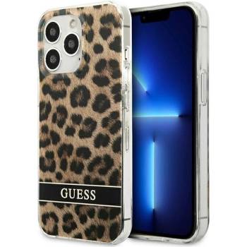 GUESS Кейс Guess GUHCP13LHSLEOW за iPhone 13 Pro / 13 6.1", черен/кафяв, твърд, Leopard (GUE002000-0)
