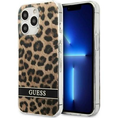 GUESS Кейс Guess GUHCP13LHSLEOW за iPhone 13 Pro / 13 6.1", черен/кафяв, твърд, Leopard (GUE002000-0)