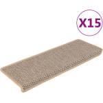 vidaXL Стелки за стълби, вид сизал, 15 бр, 65x21x4 см, светлобежови - mystock - 204,79 лв