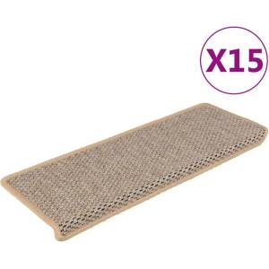 vidaXL Стелки за стълби, вид сизал, 15 бр, 65x21x4 см, светлобежови - mystock - 204,79 лв