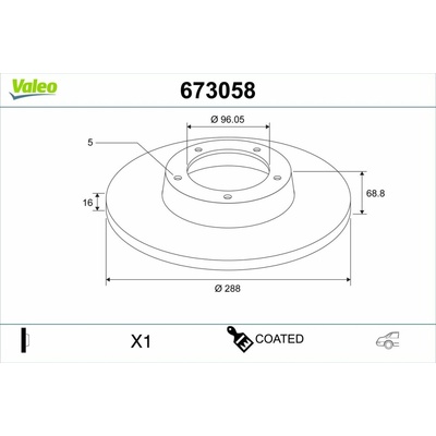 Brzdový kotúč VALEO 673058