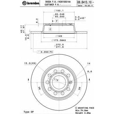 BREMBO Brzdový kotouč COATED DISC LINE - 272 mm BRE 08.B413.11 – Sleviste.cz