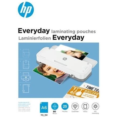 Laminovacia fólia, 80 mikrónovv, A6, lesklá, 25 ks, HP "Everyday"