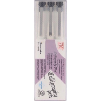 ZIG Калиграфски Писалки 3 - комплект черни (pcs/3v black)