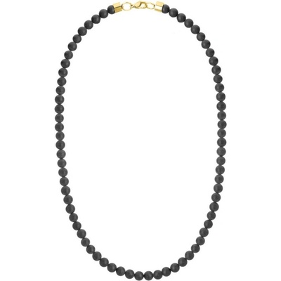 Manoki Pánský náhrdelník onyx, chirurgická ocel X-NH1366/55 Černá