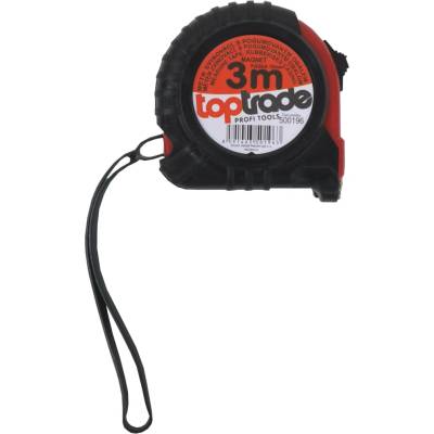 Toptrade svinovací metr 3 m × 16 mm, pogumovaný, magnet