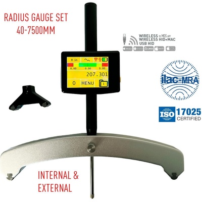 MIROTECH Компютъризиран радиусомер за външно и вътрешно измерване със сменяеми наковални за различен диапазон и с безжичен и USB трансфер на данни Microtech Computerized Set, Wireless+USB, 1250515007, 40-7500 mm, 0.001 mm, 0.4-1 %, 40, 200 mm (1250515007)
