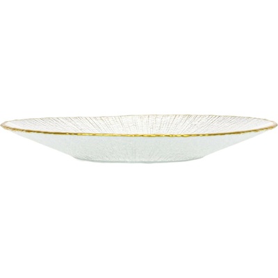 Home Styling Collection Skleněný dezertní talíř se zlatým okrajem DATURA 21 cm transparentní