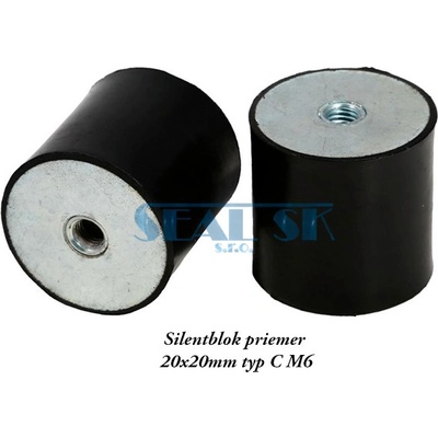Silentblok priemer 20x20mm typ C M6