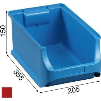Allit Plastové boxy na drobný materiál 205x355x150 mm červené
