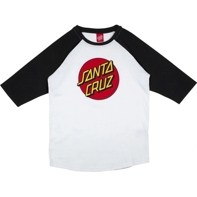 SANTA CRUZ Youth Classic Dot Baseball Top Black White